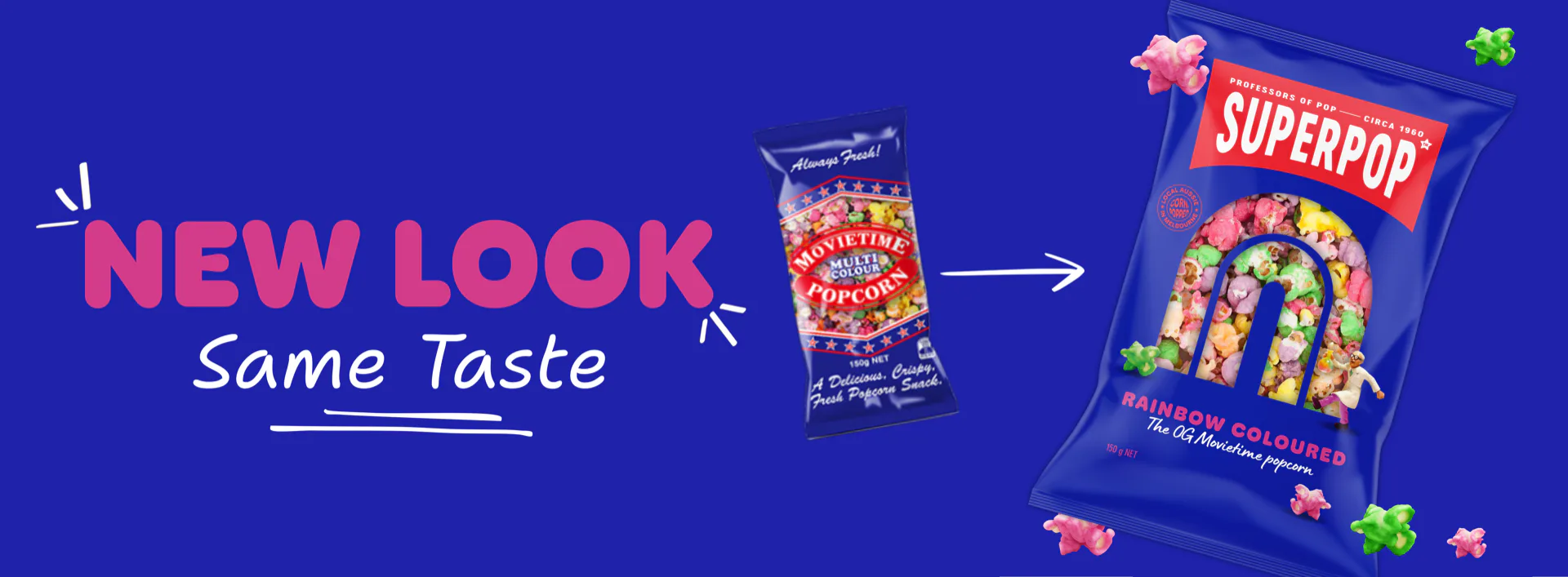 New look, same taste — Movie Time is now Superpop Rainbow Coloured