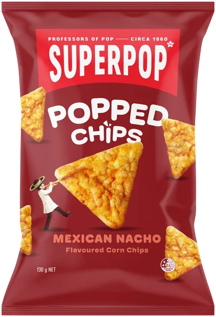 Superpop Mexican Nacho Popped Chips 130g