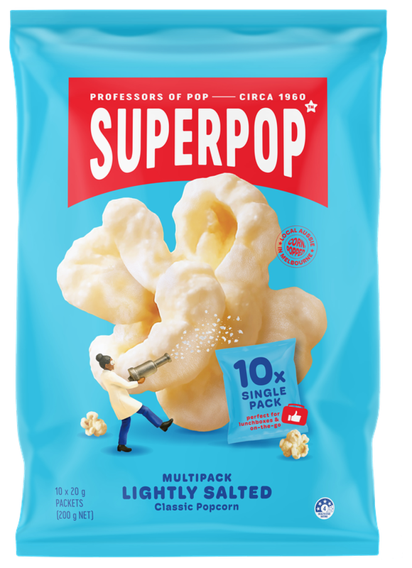 Superpop Lightly Salted Classic Lunchbox Popcorn Multipack 10 x 20g