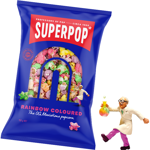 Superpop Rainbow Coloured Popcorn Range
